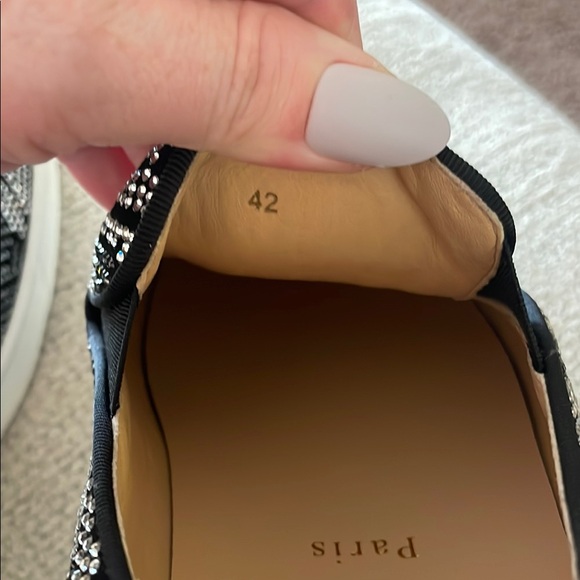 Christian Louboutin Black and White Slip-On Shoes - Picture 3 of 5